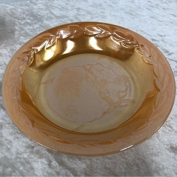 Fire King vintage peach iridescent cream sugar set FLAWED - Picture 3 of 16